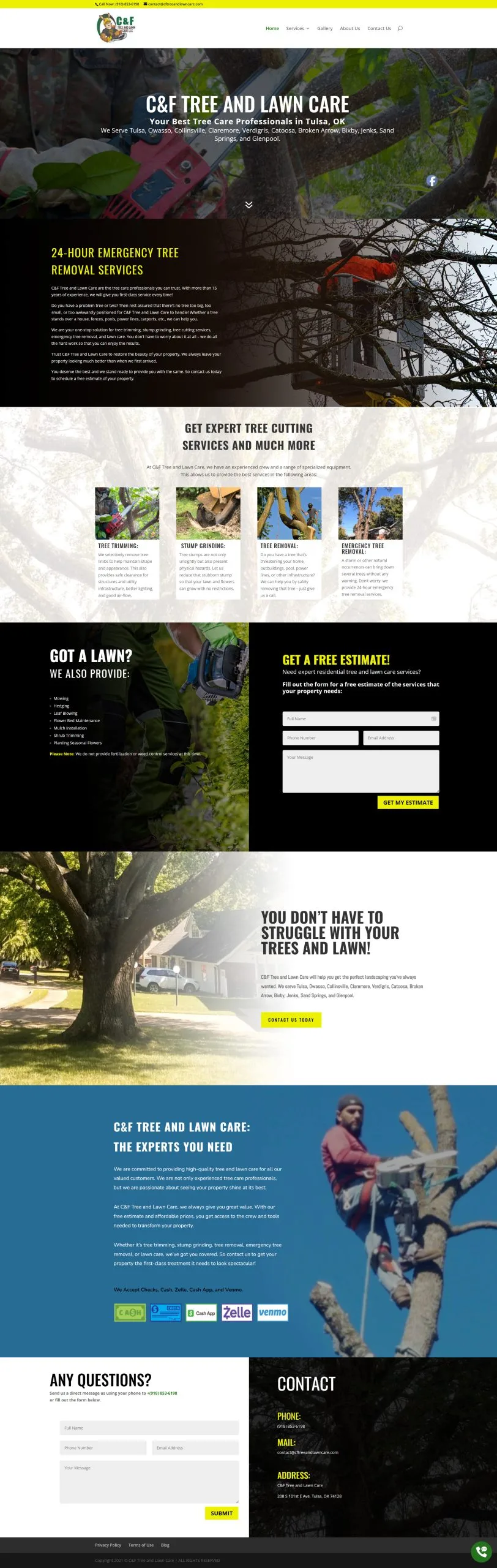 sample website C&F Tree and Lawn Care