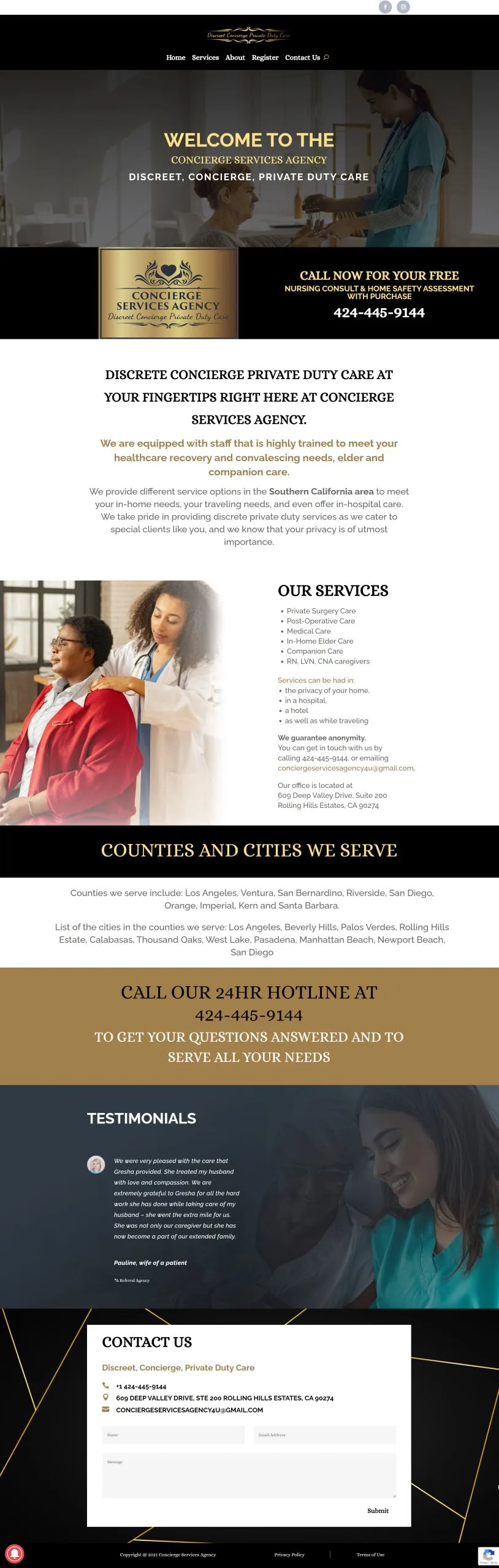 sample website Concierge Services Agency