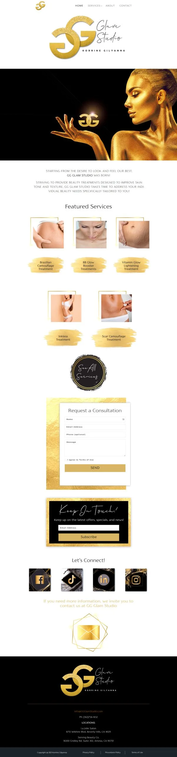 sample website GG GLAM STUDIO
