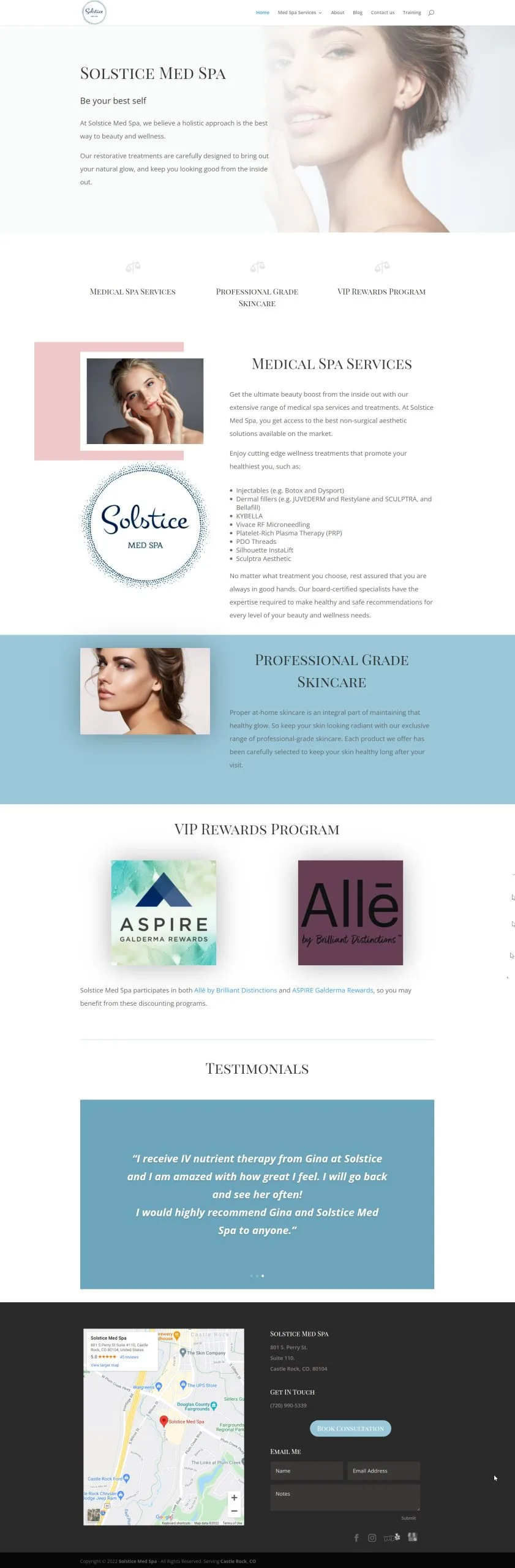 sample website Solstice Med Spa