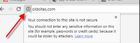 insecure site warning